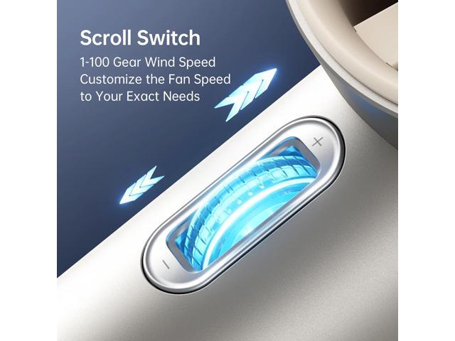 JISULIFE Handheld Fan, USB Rechargeable Fan Battery Operated, 1-100 Speeds Adjustable Personal Fan, Digital Display, Gift for Camping/Outdoor