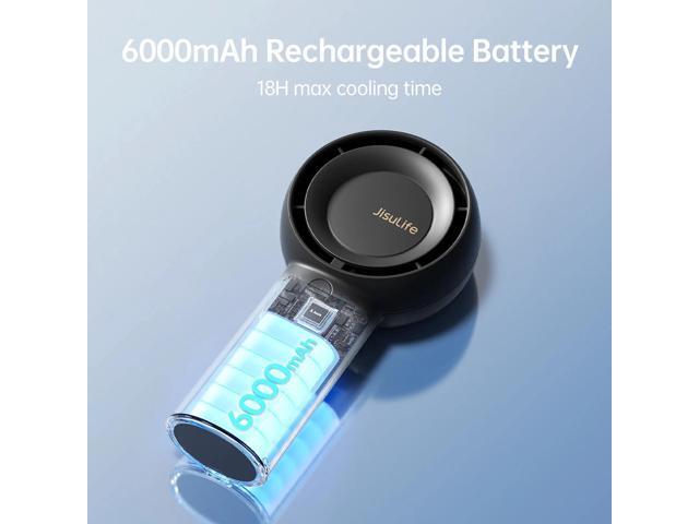 JISULIFE Turbo Fan-Sized Portable Fan & 18H Runtime 6000mAh USB Rechargeable Fan with 5 Wind Modes for All Occasions