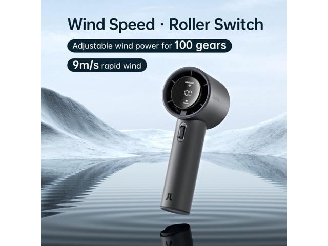 JISULIFE Handheld Fan, USB Rechargeable Fan Battery Operated, 1-100 Speeds Adjustable Personal Fan, Digital Display, Gift for Camping/Outdoor