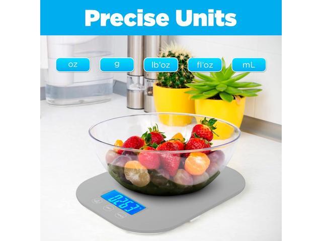 Smart Weigh Small Gray Food Scales for Kitchen Weight Loss Calorie Scale, Baking Kitchen Scales Digital Weight Grams and Ounces, Weight Watchers...