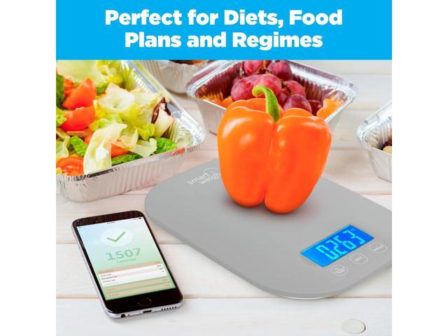 Smart Weigh Small Gray Food Scales for Kitchen Weight Loss Calorie Scale, Baking Kitchen Scales Digital Weight Grams and Ounces, Weight Watchers...