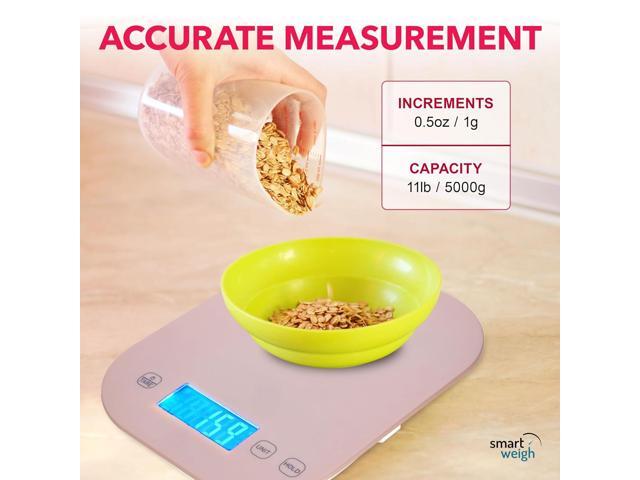 Smart Weigh Small Pink Food Scales for Kitchen Weight Loss Calorie Scale, Baking Kitchen Scales Digital Weight Grams and Ounces, Weight Watchers...
