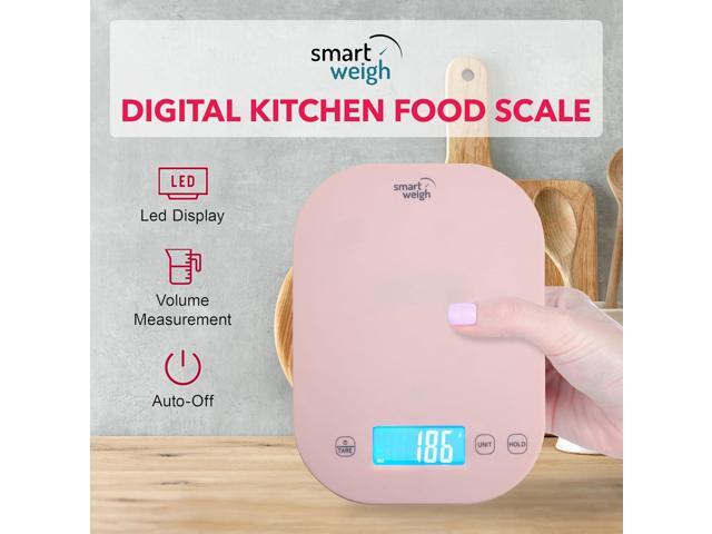 Smart Weigh Small Pink Food Scales for Kitchen Weight Loss Calorie Scale, Baking Kitchen Scales Digital Weight Grams and Ounces, Weight Watchers...