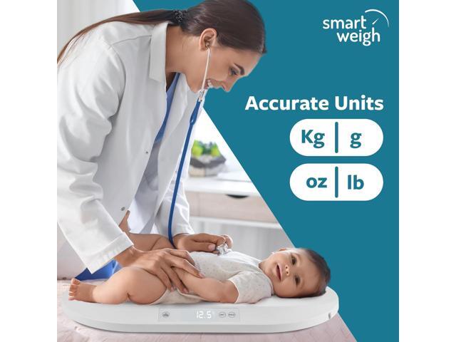 Smart Weigh Accurate Digital Baby and Pet Scale with Changing Pad Infant Weight Scale Cats Dogs Scales Weighing Newborns Touch Button High...
