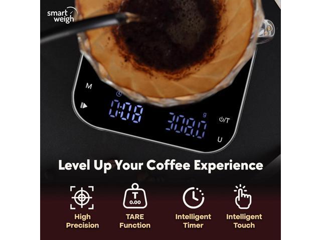 Smart Weigh Coffee Scale 3000g x 0.01g High Precision Sensors Accurate Scale for Espresso Pour-Over Coffee Digital Kitchen Food Scale for Baking...