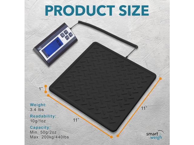 Smart Weigh Digital Shipping and Postal Scale - High Accuracy Alloy Steel Platform Heavy Duty Scale for Packages w/Tare Function Manual Auto Off...