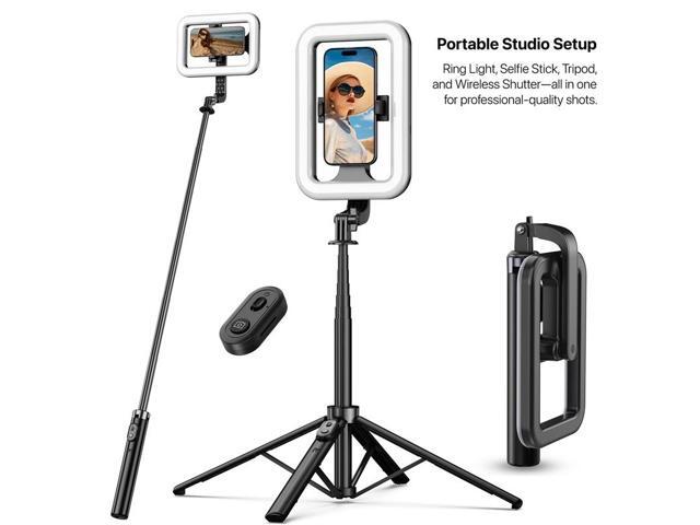 MYBAT PRO Selfie Ring Light with 72' Tripod Stand - Extendable Selfie Stick with Light for Phone, 9' LED Selfie Light with Aluminum Alloy Stand,...