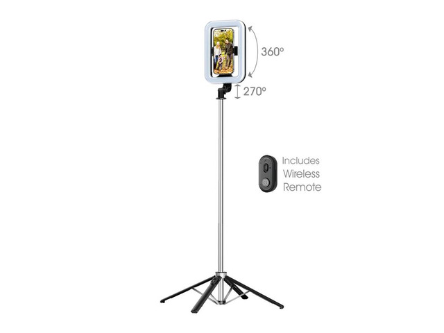 MYBAT PRO 9' LED Selfie Light with Stand,LED Selfie Rectangular Light for Makeup/Live Stream, Spotlight Tripod Stainless Steel Stand with 72'...