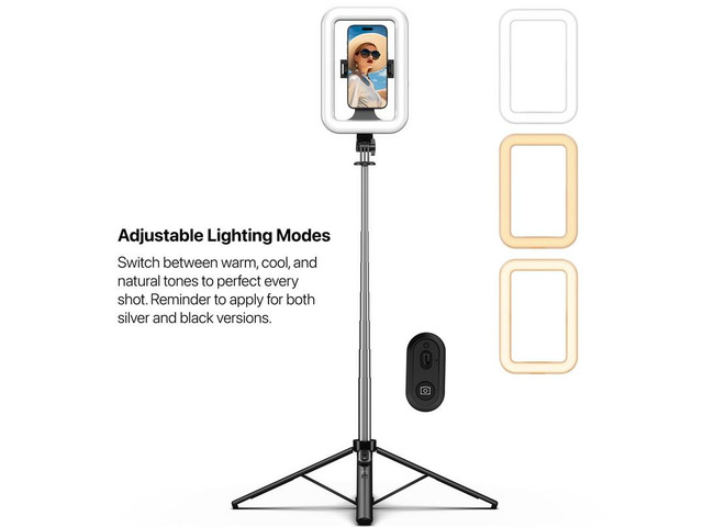 MYBAT PRO 9' LED Selfie Light with Stand,LED Selfie Rectangular Light for Makeup/Live Stream, Spotlight Tripod Stainless Steel Stand with 72'...
