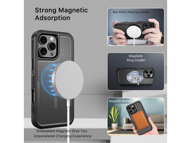 MyBat Fortress Series Phone Case for Apple iPhone 16 Pro Max Case Compatible with MagSafe Translucent Matte Hard Back, Slim, Anti-Fingerprint,...