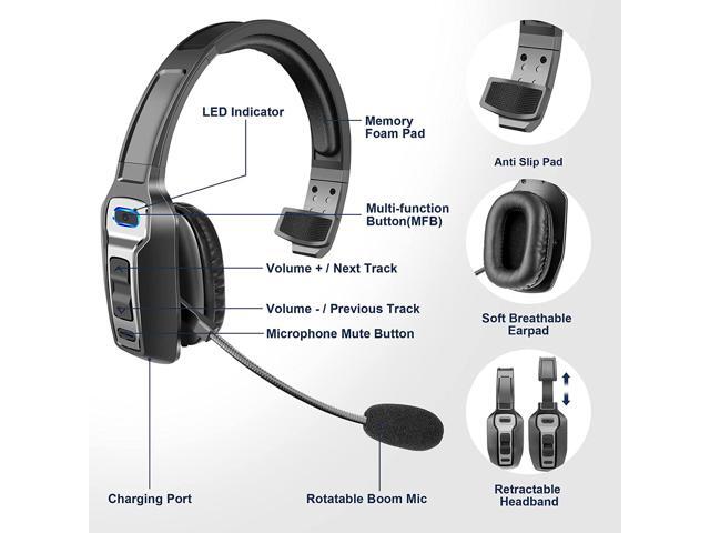MYBAT PRO WorkFlow Bluetooth Headset With Noise Cancelling Microphone, Led Indicator & Mute Button Compatible With Most Wireless Devices, Work From...