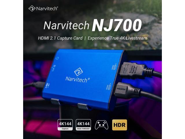 Narvitech NJ700 4K Capture Card HDMI 2.1, 4K144/2K144/HD240 Passthrough, Ultra-Low Latency Streaming & Recording, 4K144 Capture, Compatible with...