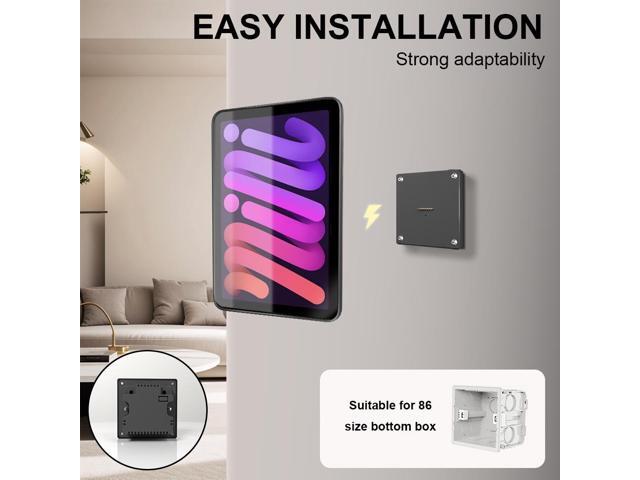 Zilvex Magnetic Charging Case with Wall Mount for iPad Mini6/7 (A17 Pro, A15 Bionic)8.3-Inch Holder with Strong Magnets, Quick 18W Charge, and Easy...