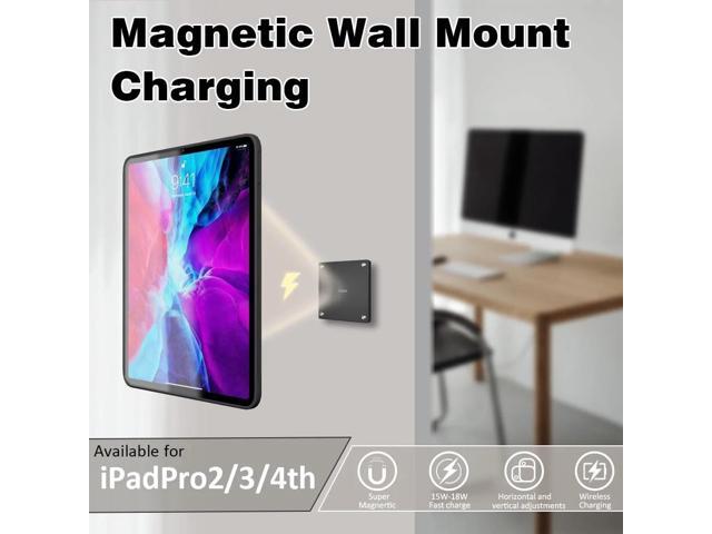 Zilvex Magnetic Wall Mount with Charging Case for iPad iPad Pro 11-Inch, 100-250V AC 18W Quick Charge, Strong Magnets