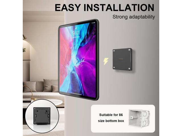 Zilvex Magnetic Wall Mount with Charging Case for iPad iPad Pro 11-Inch, 100-250V AC 18W Quick Charge, Strong Magnets
