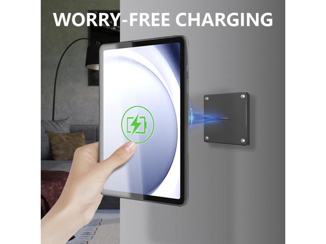 Zilvex Magnetic Wall-Mount Wireless Charging Case & Stand Combo for Samsung Galaxy Tab A9 Plus - 11 in Sleek Space-Saving Design with...