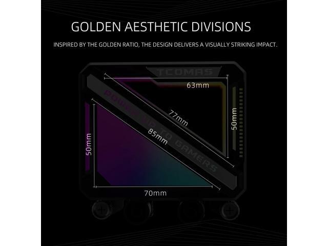 TCOMAS LE200 Black 360 ARGB Liquid CPU Cooler Signature Square ARGB Pump Design, Vibrant Lighting Effects, Supports Intel LGA 1851/1700 & AMD AM5/AM4