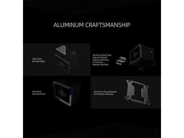 TCOMAS LG700 Black 360 AIO Liquid CPU Cooler 3.5' IPS Display Pump Head, Real-Time Monitoring, ARGB Fans, Supports Intel LGA 1851/1700 & AMD AM5/AM4