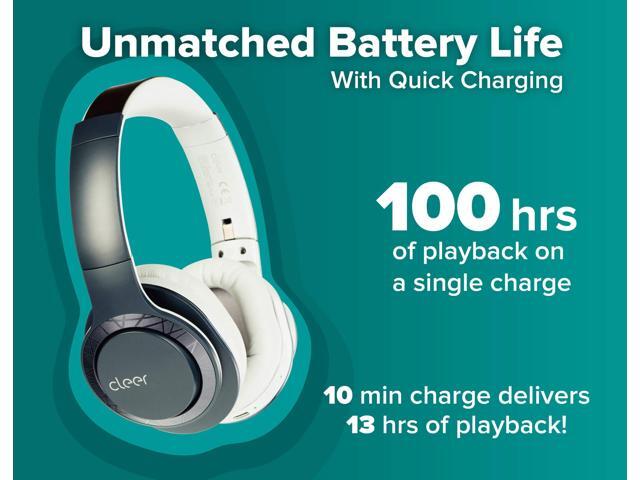Cleer Enduro 100 Bluetooth Headphones, 40mm Ironless Driver, Deep Bass Over The Ear Headphones, 100Hr Play, Dual-Mic, Clear Calls, Comfort Fit,...