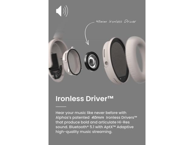 Cleer Audio Alpha Adaptive Active Noise Canceling Bluetooth Headphones, Dual-Microphone, Touch Controls, 35 Hr Battery Life, Multipoint Connection,...