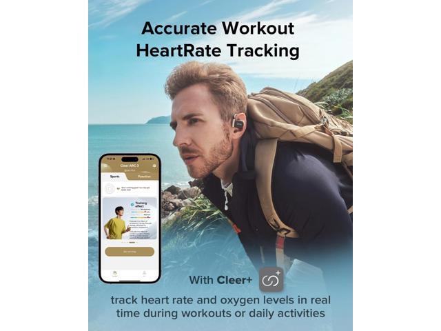 Cleer ARC 3 Sports Pro Open Ear Headphones - Dolby Audio, Snapdragon Sound True Wireless Earbuds,40Hr Battery, Bluetooth 5.4, IPX7,Heart Rate...