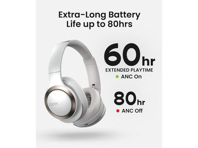Cleer Enduro ANC Bluetooth Headphones Noise Cancelling 60 Hours Playtime Hi-Res Audio Light Grey - image 3