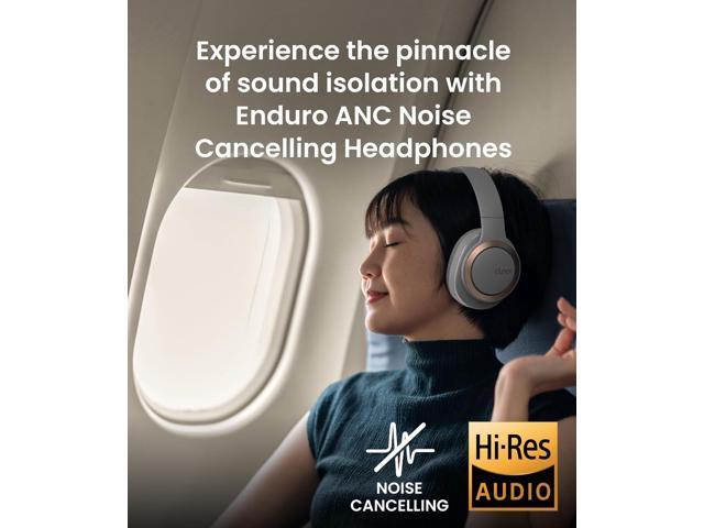 Cleer Enduro ANC Bluetooth Headphones Noise Cancelling 60 Hours Playtime Hi-Res Audio Light Grey - image 5