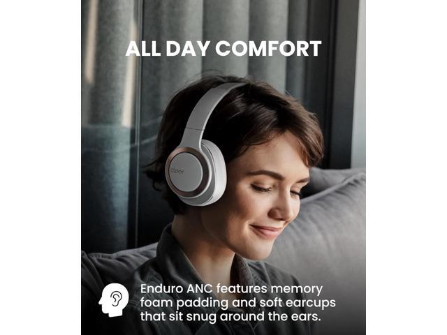 Cleer Enduro ANC Bluetooth Headphones Noise Cancelling 60 Hours Playtime Hi-Res Audio Light Grey - image 6