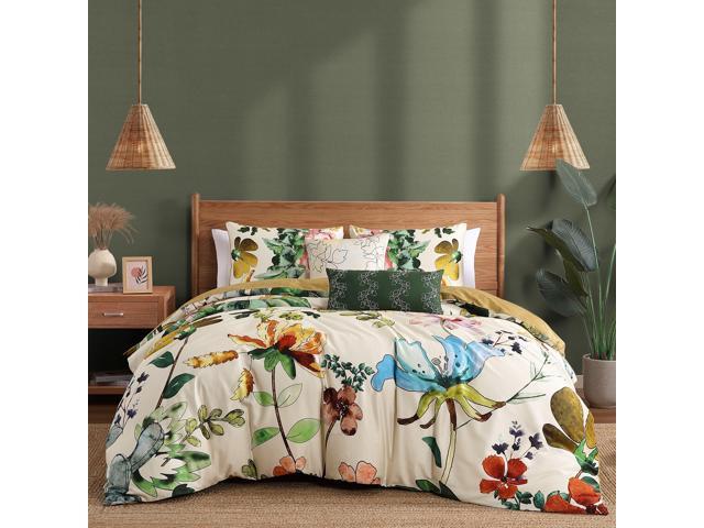 Bebejan Radiance 100% Cotton Sateen 5 Piece Reversible Queen Size Comforter Set