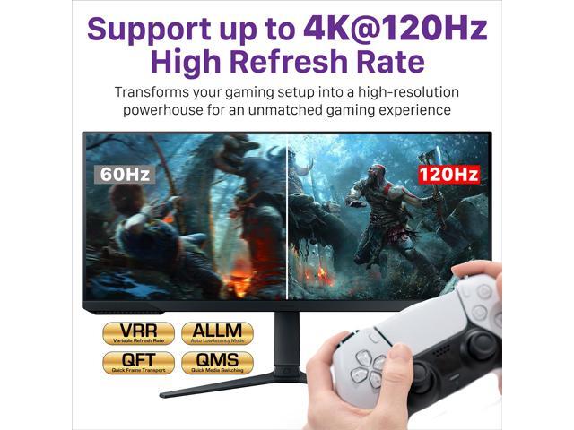 Fosmon 3-Port 8K HDMI 2.1 Switch with Remote Control, HDCP 2.3 Auto-Switching HDMI Switcher, 3x1 HDMI Splitter for PS5, Xbox X, Apple TV
