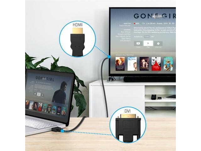 Fosmon HDMI to DVI Cable 24+1 (6FT), Full 1080p, Bi-Directional Gold Plated Adapter, High Speed HDMI Male to DVI-D Male