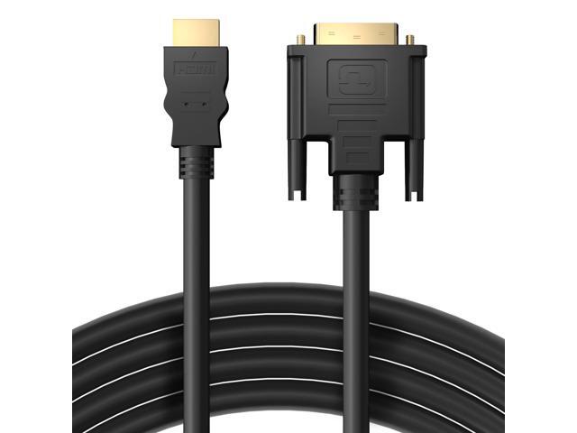 Fosmon HDMI to DVI Cable 24+1 (6FT), Full 1080p, Bi-Directional Gold Plated Adapter, High Speed HDMI Male to DVI-D Male