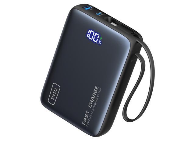 INIU - Pocket Power 20K Portable Power Bank with Built-In USB-C Cable (IN&OUT), 20000mAh PD 22.5W, for iPhone & Android - Black - image 2