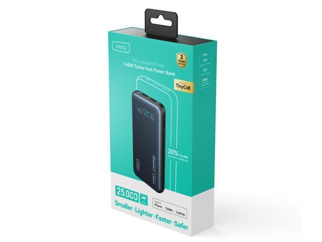 INIU 140W Power Bank Smallest 25000mAh Fast Charging Portable Charger for MacBook Dell HP iPad Tablet iPhone Samsung etc
