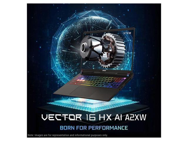 MSI Vector 16 HX AI 400 Gaming Laptop, Intel Ultra 9-275HX, 64 GB DDR5 RAM, 2 TB PCIe SSD, 16' WQXGA (2560x1600) 240Hz Display, Nvidia G-Force RTX...