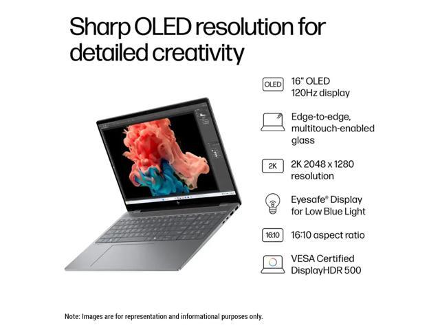 HP OmniBook X AI 16 Laptop, Intel Ultra 7-255H, 32 GB DDR5 RAM, 2 TB PCIe SSD, 16' 2K (2048x1280) OLED Touchscreen, Nvidia G-Force RTX 4050,...