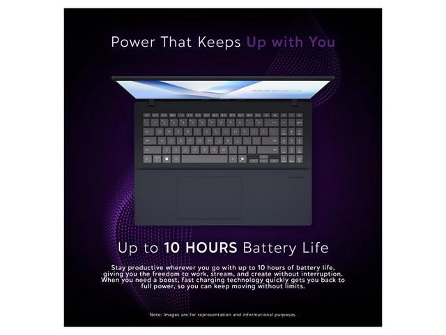 Asus Vivobook 16 Copilot+ Laptop, AMD Ryzen AI 5-330, 48 GB DDR5 RAM, 2 TB PCIe SSD, 16' FHD+ (1920x1200, WUXGA) Display, AMD Radeon Graphics,...