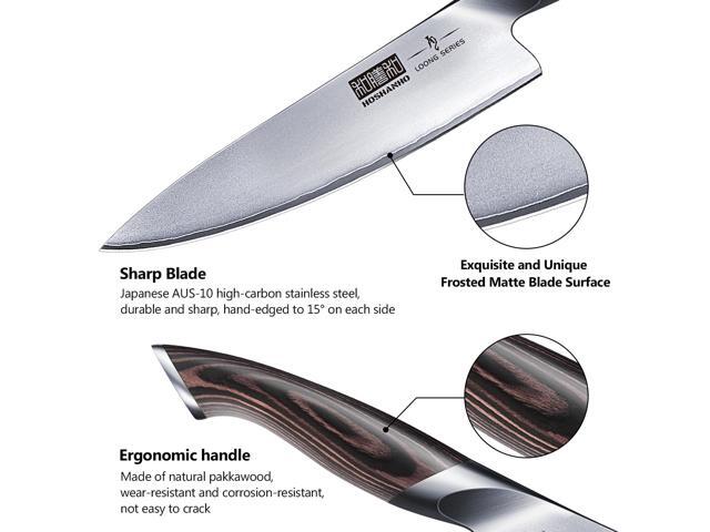 HOSHANHO 3 Pieces Knife Set, Professional Japanese AUS-10 Stainless Steel Kitchen Knife Set, Ultra Sharp Chef Knives Sets with Ergonomic Pakkawood...