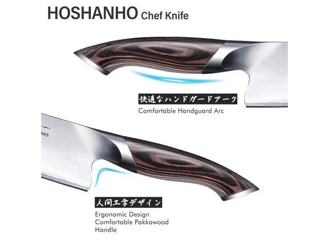 HOSHANHO Kitchen Knife in Japanese Steel AUS-10, High-Class Chef's Knife 8 inch Professional Cooking Knife, Non-slip Ultra Sharp Knife with...