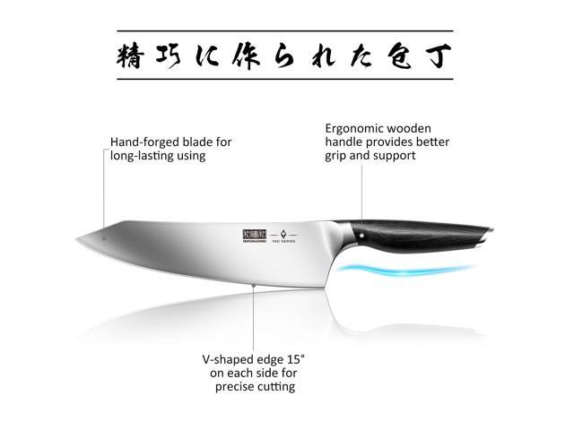 HOSHANHO 16-Piece Kitchen Knife Set with Block, Powder Steel High Carbon Steel Knife Block Set, Ultra Sharp Professional Chef Knife Set with Sharpener
