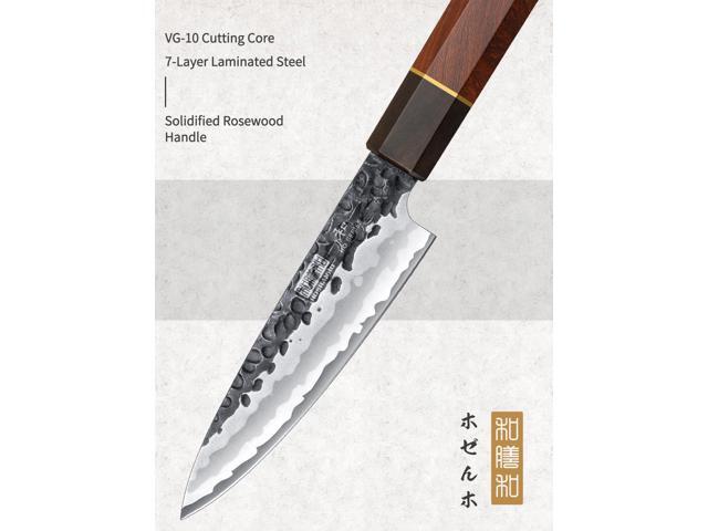 HOSHANHO Paring Knife 3.75 Inch Peeling knife, Razor Sharp Japanese VG10 Steel Core Small Kitchen Knife, Hand Forged Fruit Knife for Peeling &...