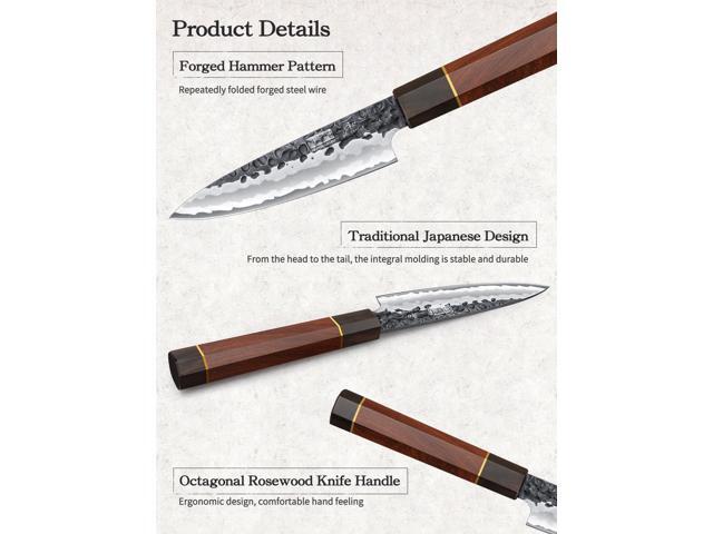 HOSHANHO Paring Knife 3.75 Inch Peeling knife, Razor Sharp Japanese VG10 Steel Core Small Kitchen Knife, Hand Forged Fruit Knife for Peeling &...