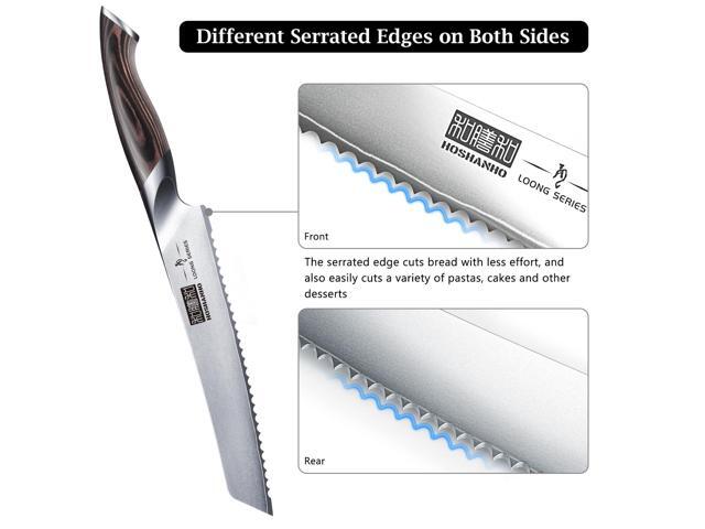 HOSHANHO Bread Knife 8 inch, Japanese AUS-10 High Carbon Stainless Steel Serrated Bread Knife, Professional Bread Cutting Knife for Homemade Bread