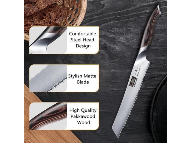 HOSHANHO Bread Knife 8 inch, Japanese AUS-10 High Carbon Stainless Steel Serrated Bread Knife, Professional Bread Cutting Knife for Homemade Bread