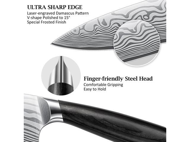 HOSHANHO 16-Piece Knife Set with Block, Ultra Sharp High Carbon Powder Steel Knife Block Set, Chef Knife Set Professional Kitchen Knives Set with...