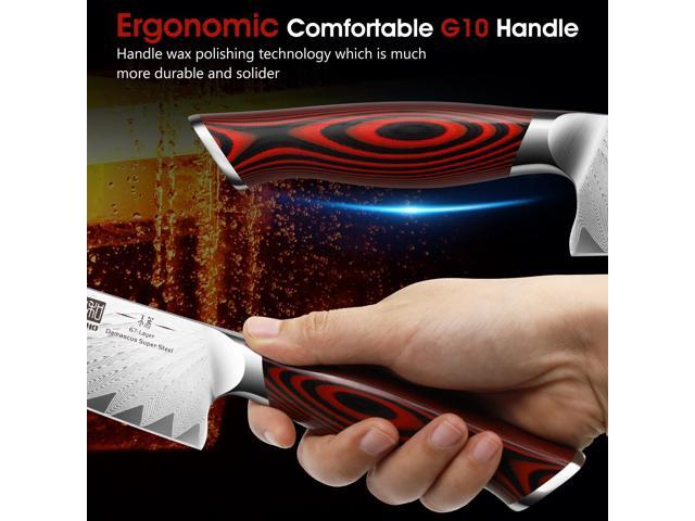 HOSHANHO 8 Inch Damascus Chef Knife, Professional VG-10 Damascus Super Steel Kitchen Knife, Ultra Sharp Cooking Knife with Ergonomic G10 Handle