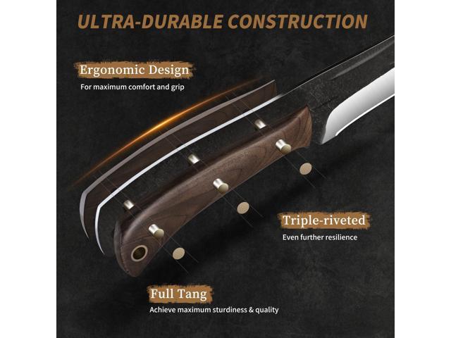 HOSHANHO Butcher Knife Set, 3-Piece Super Sharp Hand Forged Set, Includes Fillet, Dividing & Paring Knives, Upgraded High Carbon Stainless Steel...