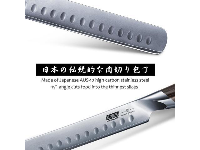 HOSHANHO Carving Knife 12 Inch, Japanese AUS-10 Slicing Knife with Ergonomic Pakkawood Handle, Razor Sharp Brisket Knife for Meat Cutting, BBQ, Turkey