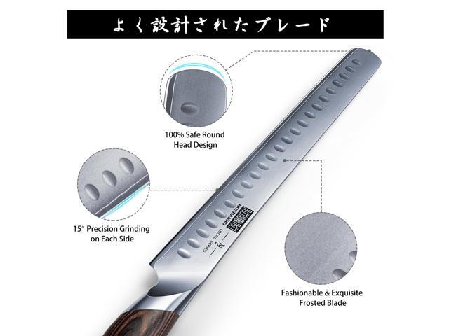 HOSHANHO Carving Knife 12 Inch, Japanese AUS-10 Slicing Knife with Ergonomic Pakkawood Handle, Razor Sharp Brisket Knife for Meat Cutting, BBQ, Turkey