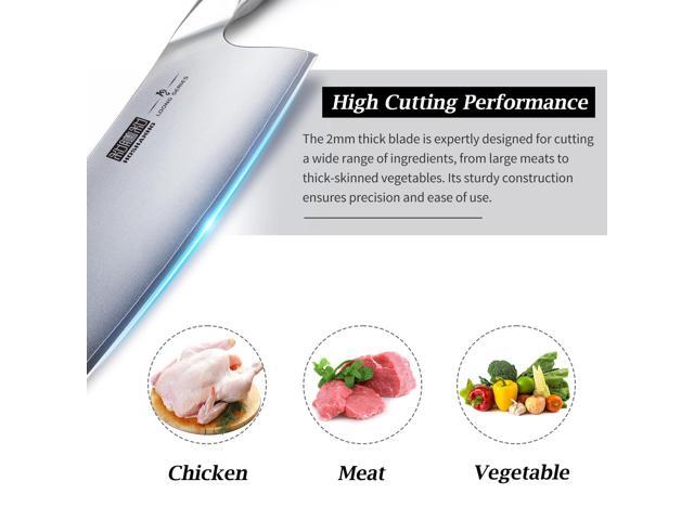 HOSHANHO Cleaver Knife 7 Inch, Ultra Sharp Japanese AUS-10 High Carbon Steel Vegetable Meat Cleaver, Multifunction Chopper Butcher Knife for Home...